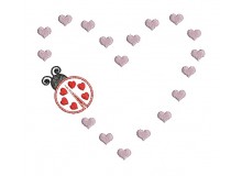 Stickmuster - Ladybug Herz